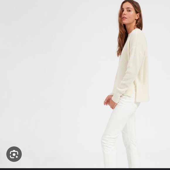 Everlane Sweaters - Everlane Cream Cashmere Waffle Square Crew (L)